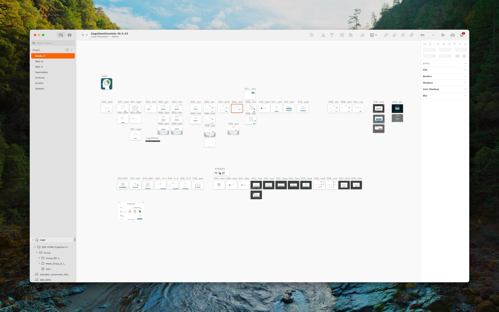 High level overview of the design I created for Cognition Chronicle