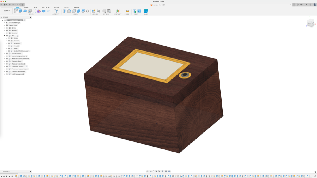 The Memory Box inside of Fusion 360